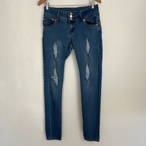 Saza Jeans Size 15 Blue skinny jeans ripped look